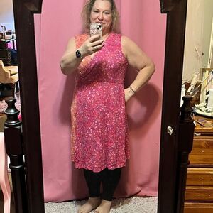 Isaac Mizrahi Pink Floral Midi Dress